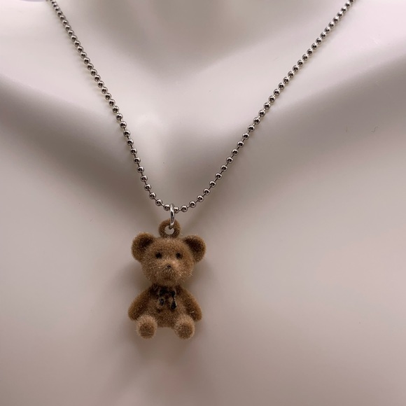 Fuzzy teddy bear necklace - Picture 4 of 4